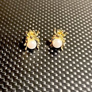 NEW Maison Miru pearl and gold spider earrings